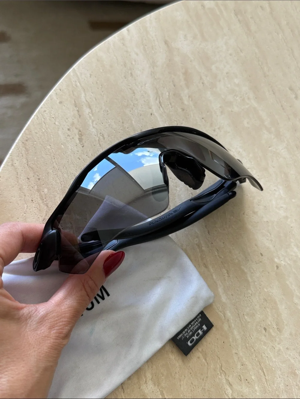 Oakley Black Wraparound Sunglasses with Dark Smoke Lenses